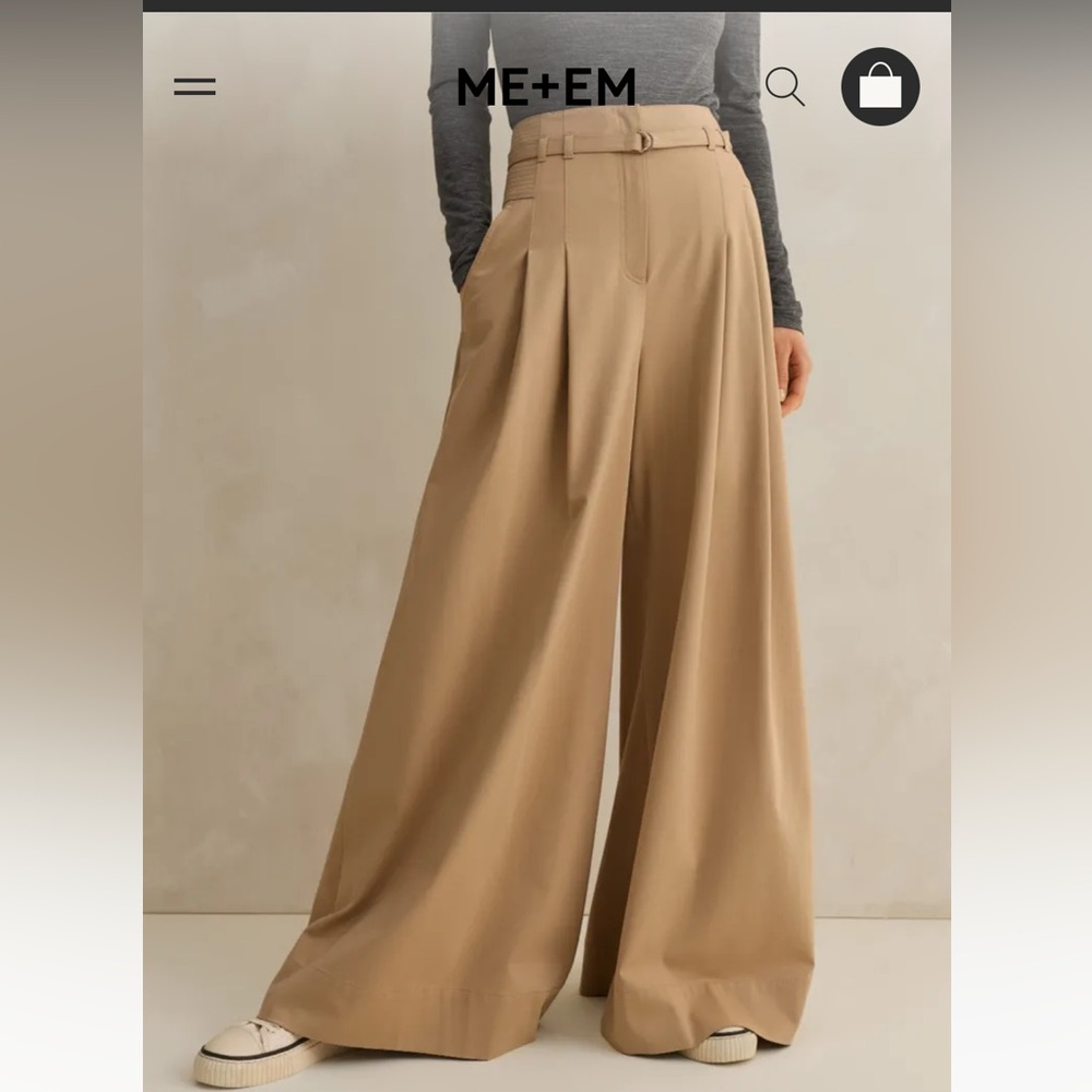 ME+EM Cotton Super High-Waisted Pant + Belt